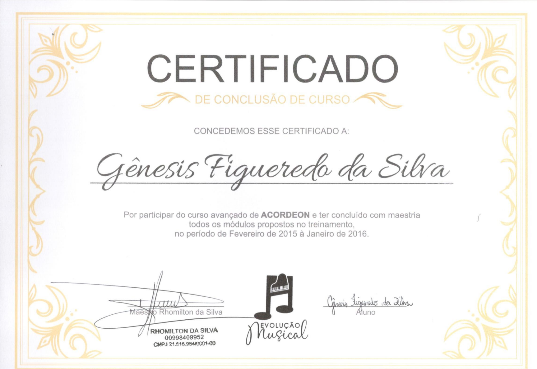 Certificado Acordeon